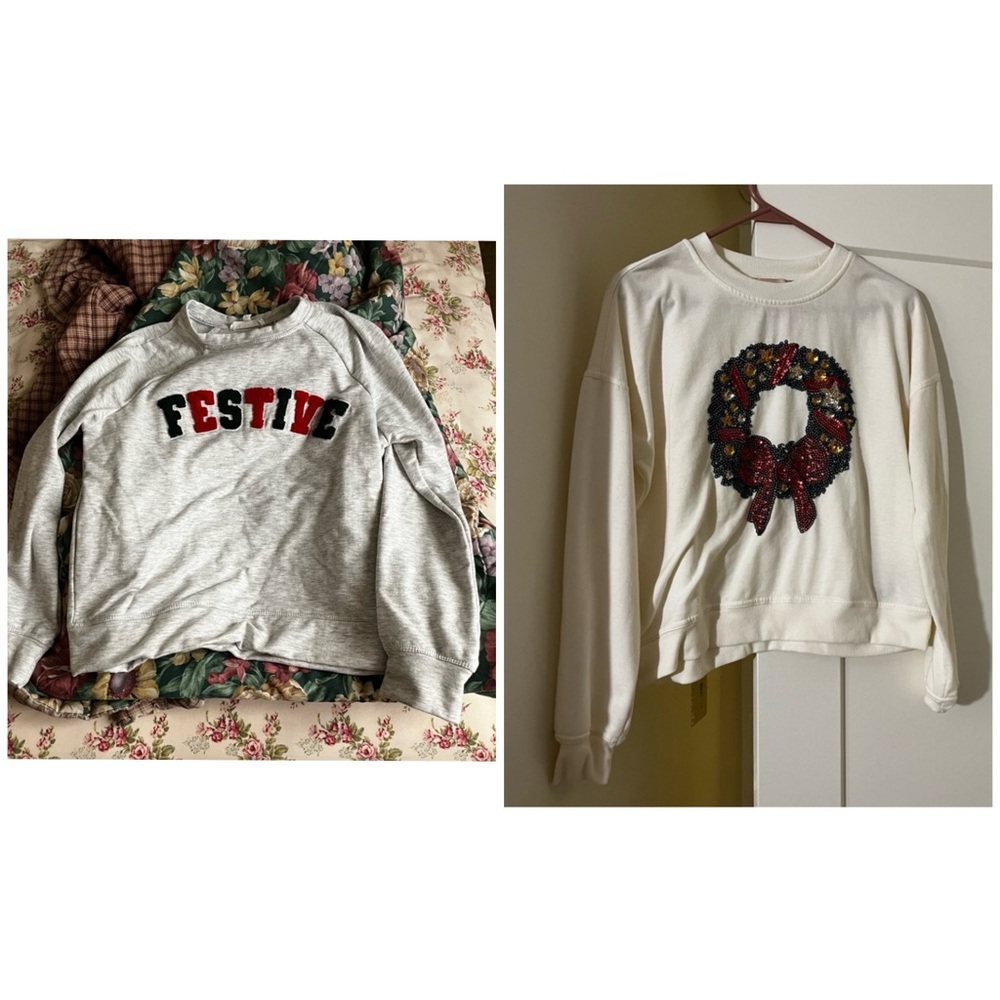 2 holiday pullovers